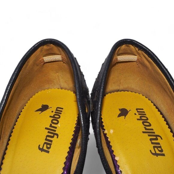 Faryl Robin Perforated Heels Navy / Yellow Women's 10 - Picture 10 of 13